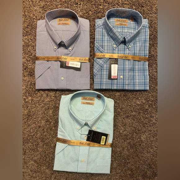 Roundtree & Yorke Other - Roundtree & Yorke Blue and White Checkered Dress Shirts Set of 3